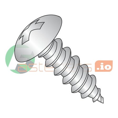 Sheet Metal Screw, #6 x 3/8 in, 18-8 Stainless Steel Truss Head Phillips Drive, 5000 PK